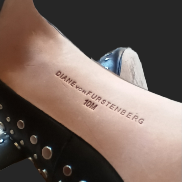 Diane Von Furstenberg Black Studded Heels - Picture 6 of 6